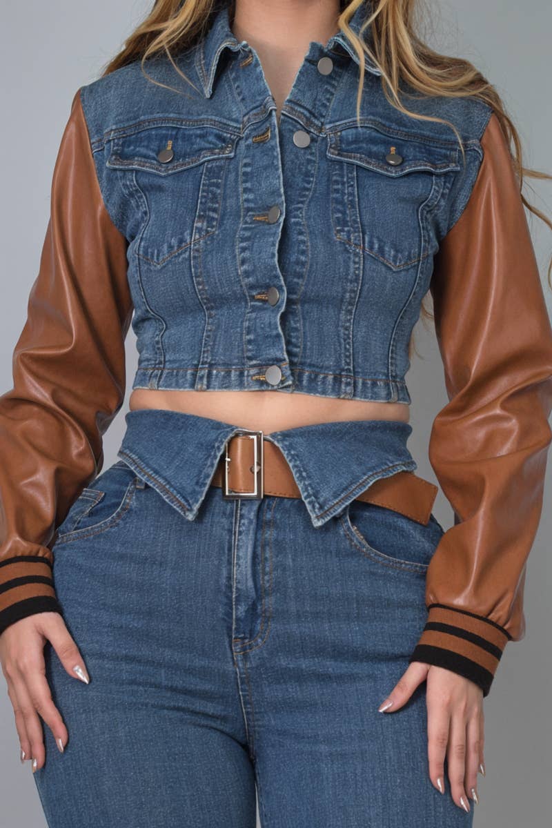 DENIM-CAMEL jean set