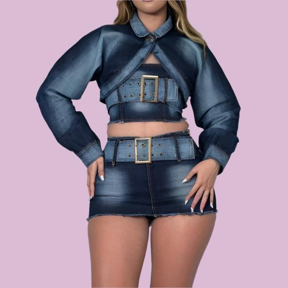 STRETCH DENIM 3 PC SET-ST20931