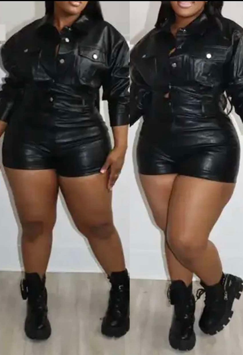 Get To It leather short set