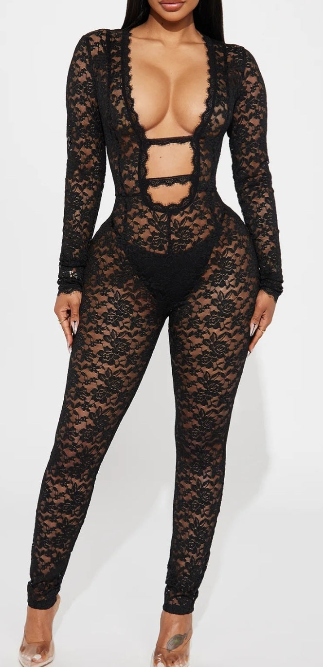 Let Me Know lace jumpsuit