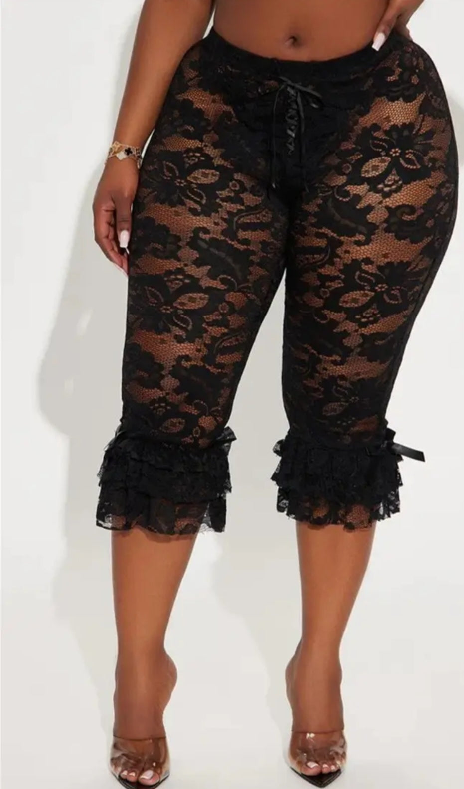 Take Your Time lace capri pants