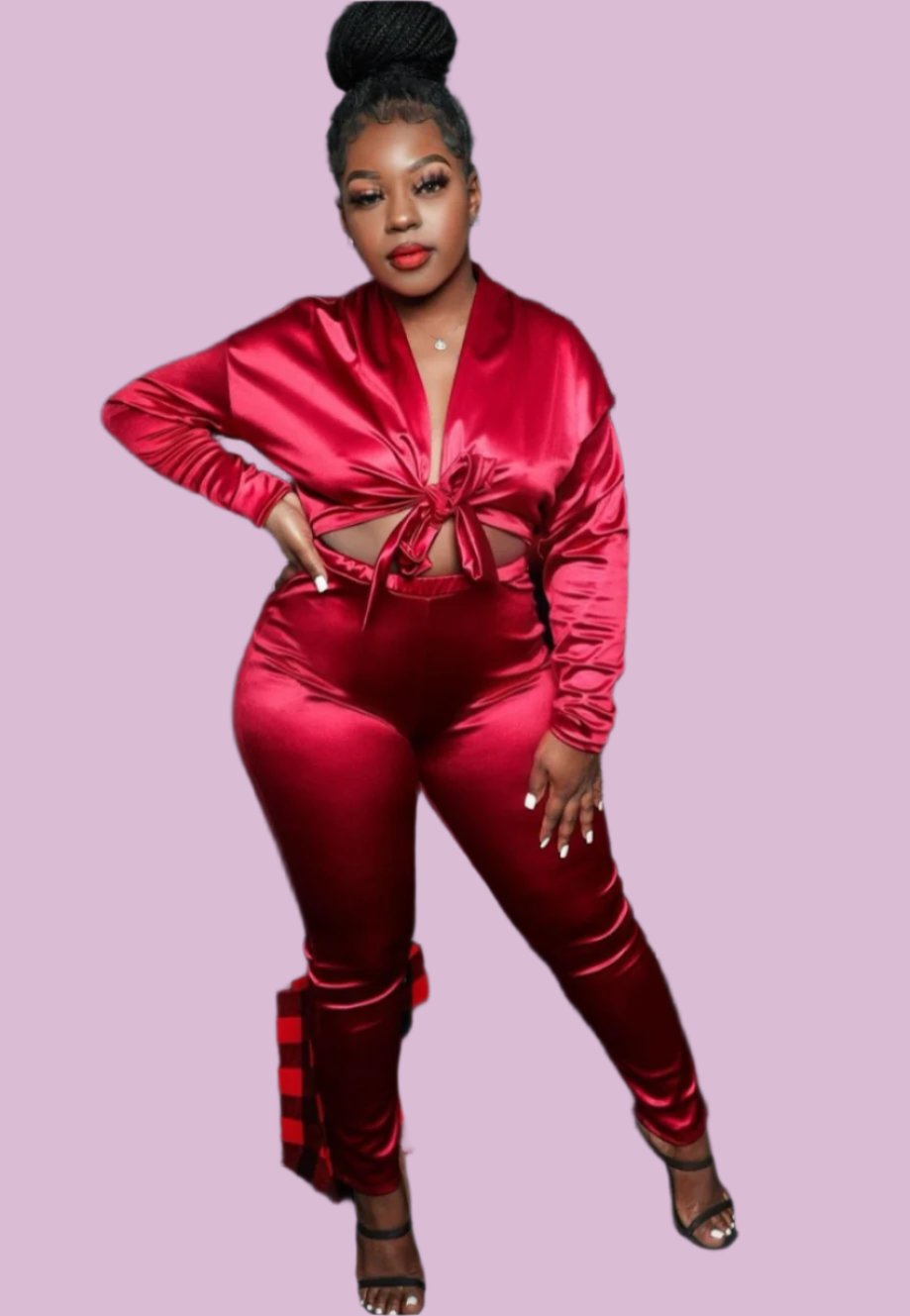 "Playing The Part" satin jumpsuit